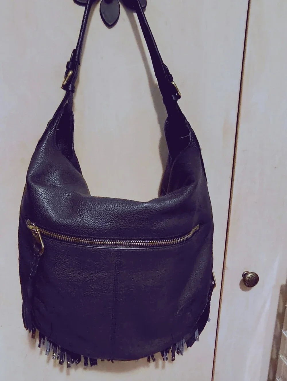 OrYANY Stevie Navy Fringe Handbag